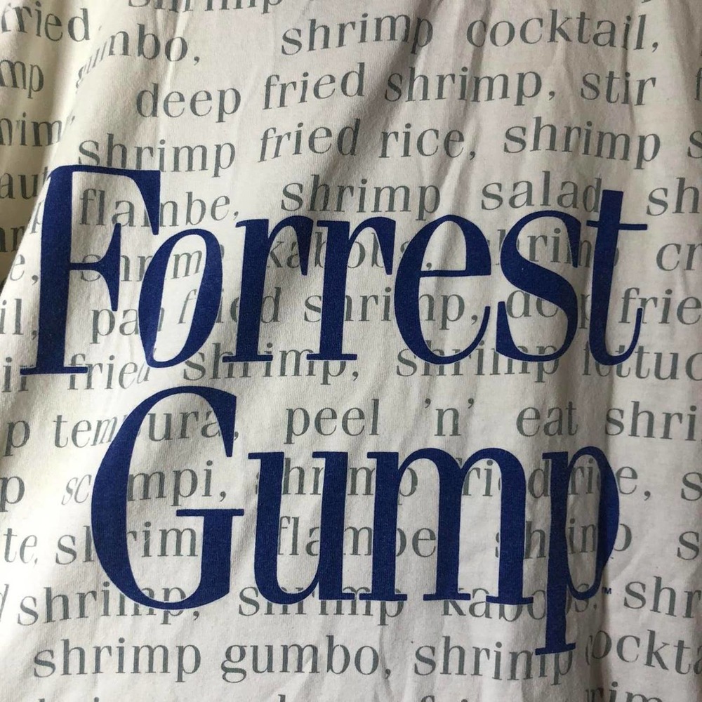vintage 90’s FORREST GUMP BUBBA GUMP SHRIMP CO. all over print AOP tee shirt L